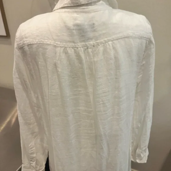 J.Crew White linen maxi Dress w/ half slip - Picture 4 of 16